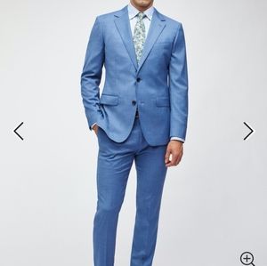 Bonobos Wool Bright Blue Slim Fit Wool Suit 44R
